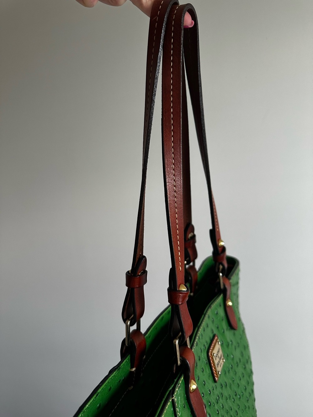 Dooney & Bourke Kelly Green Ostrich Tote - Picture 9 of 16
